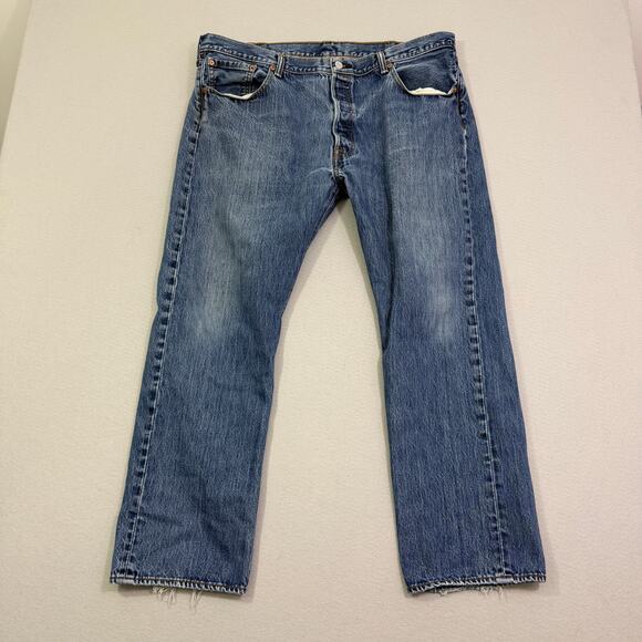 Levi's Other - Levis 501 Jeans Men's 40x29 Blue Denim Faded Straight Leg Button Fly Distressed